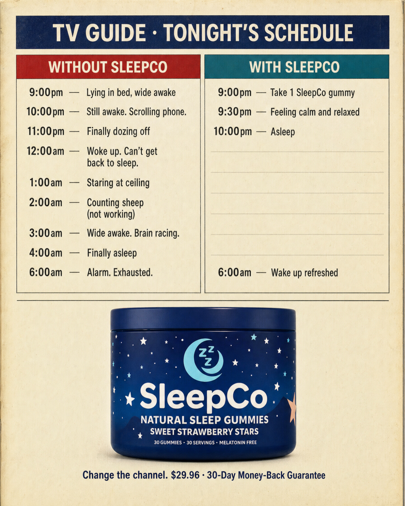 SleepCo Facebook ad