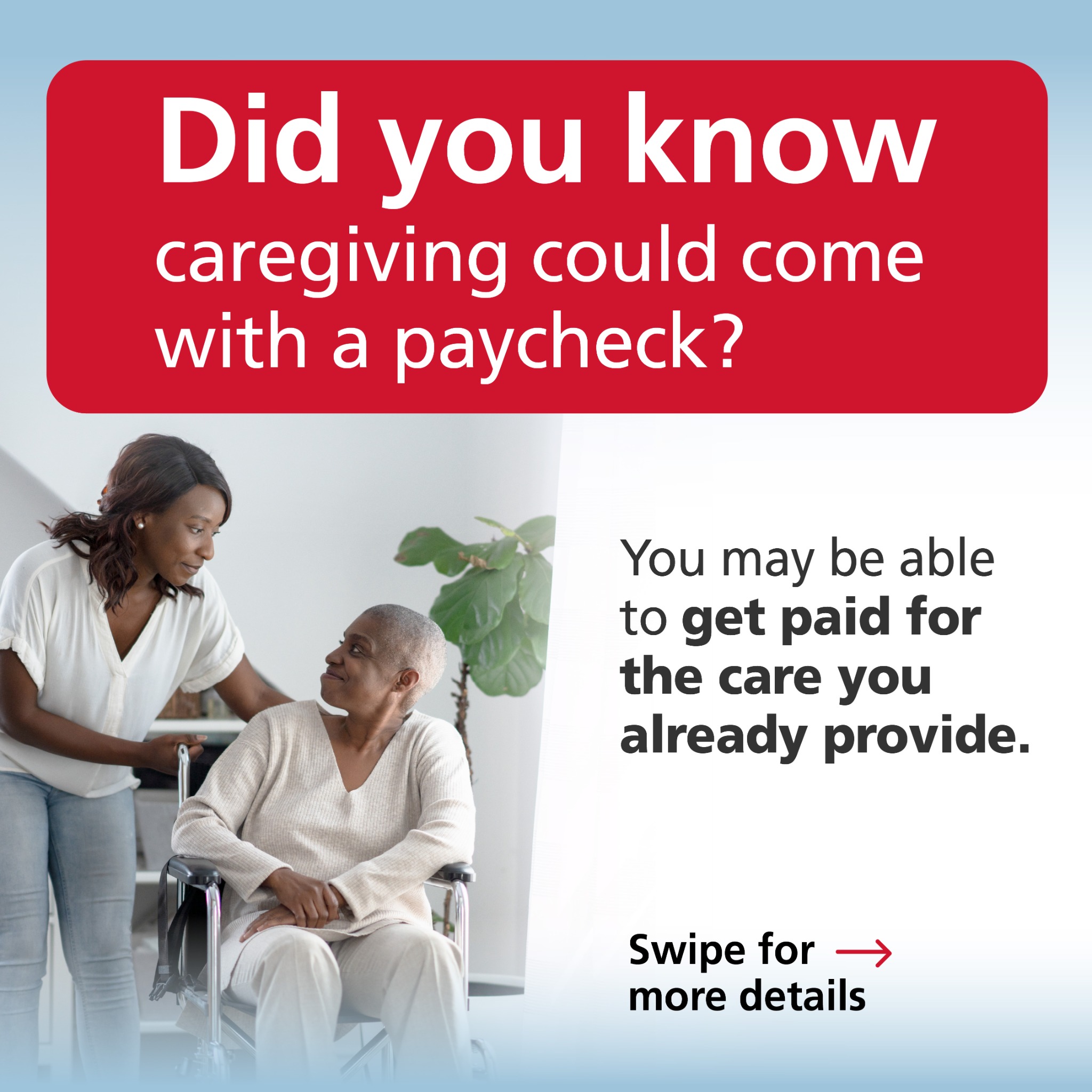 BAYADA Home Health Care Facebook ad: Eligible loved ones can get paid to provide…