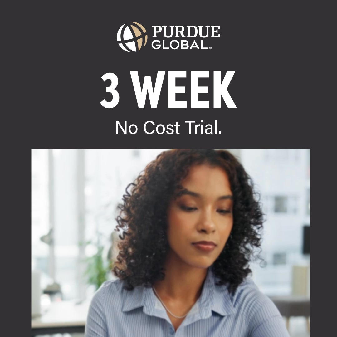 Purdue Global Facebook ad: 3-Week Trial