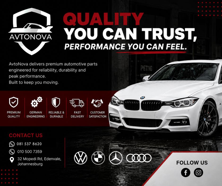 AvtoNova Facebook ad: German Engineering. Trusted Parts.