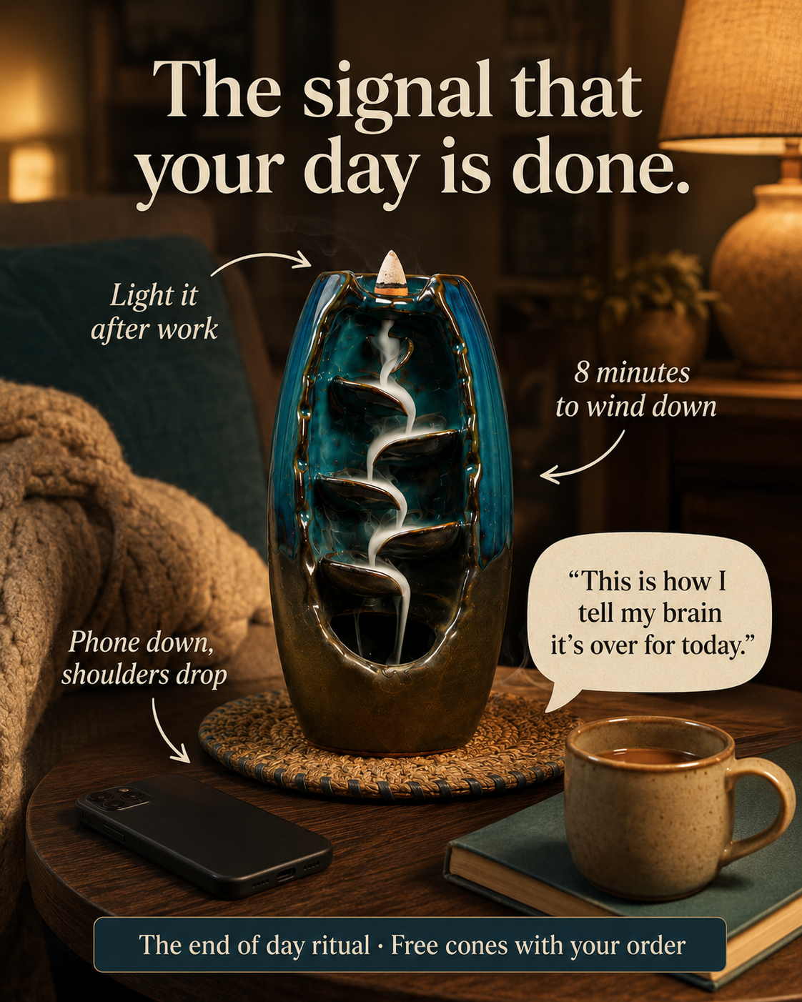 Rituals Zen - Backflow Incense Burners Facebook ad: Your New Evening Ritual