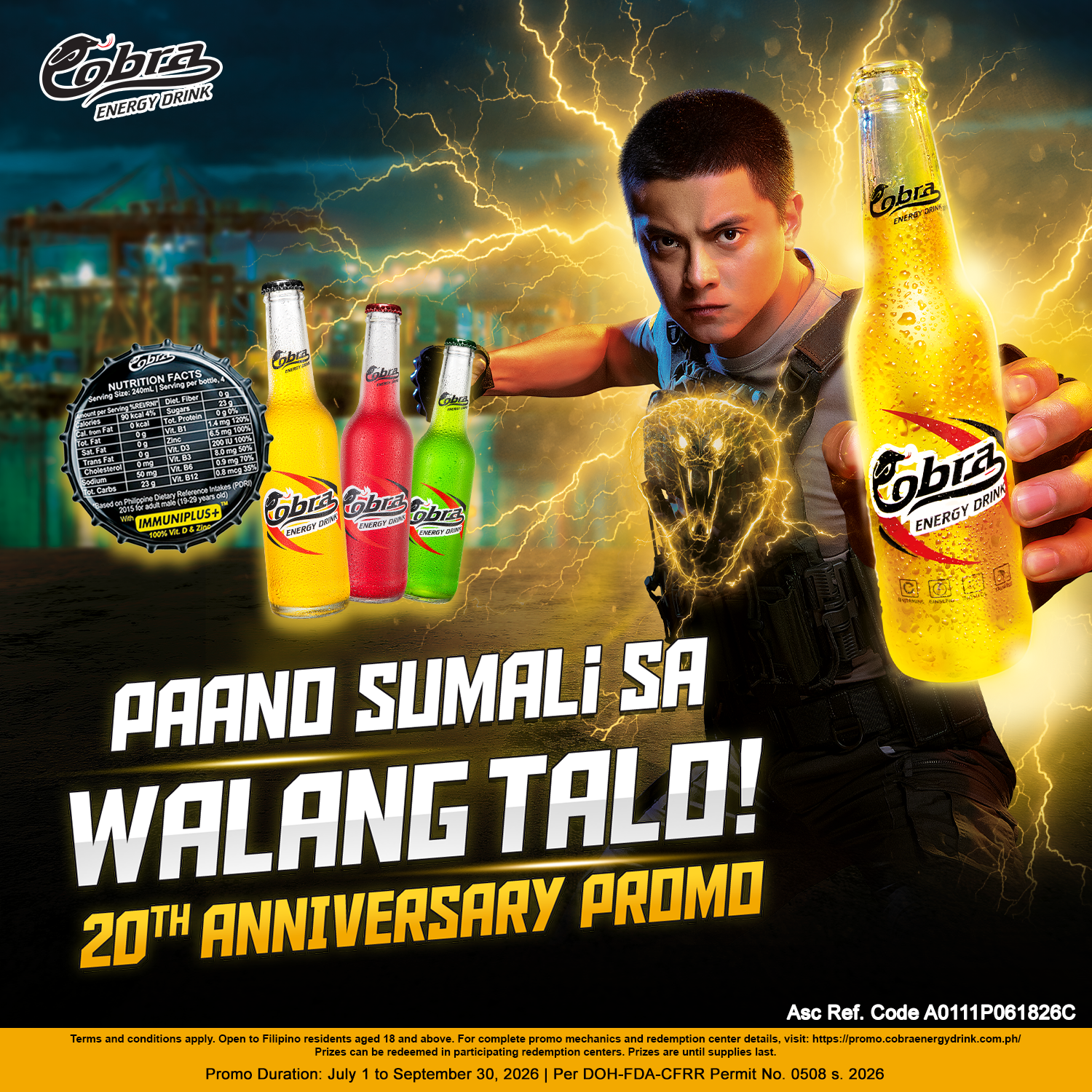 Cobra Energy Drink Facebook ad: 3 STEPS lang para sa Cobra WALANG TALO…