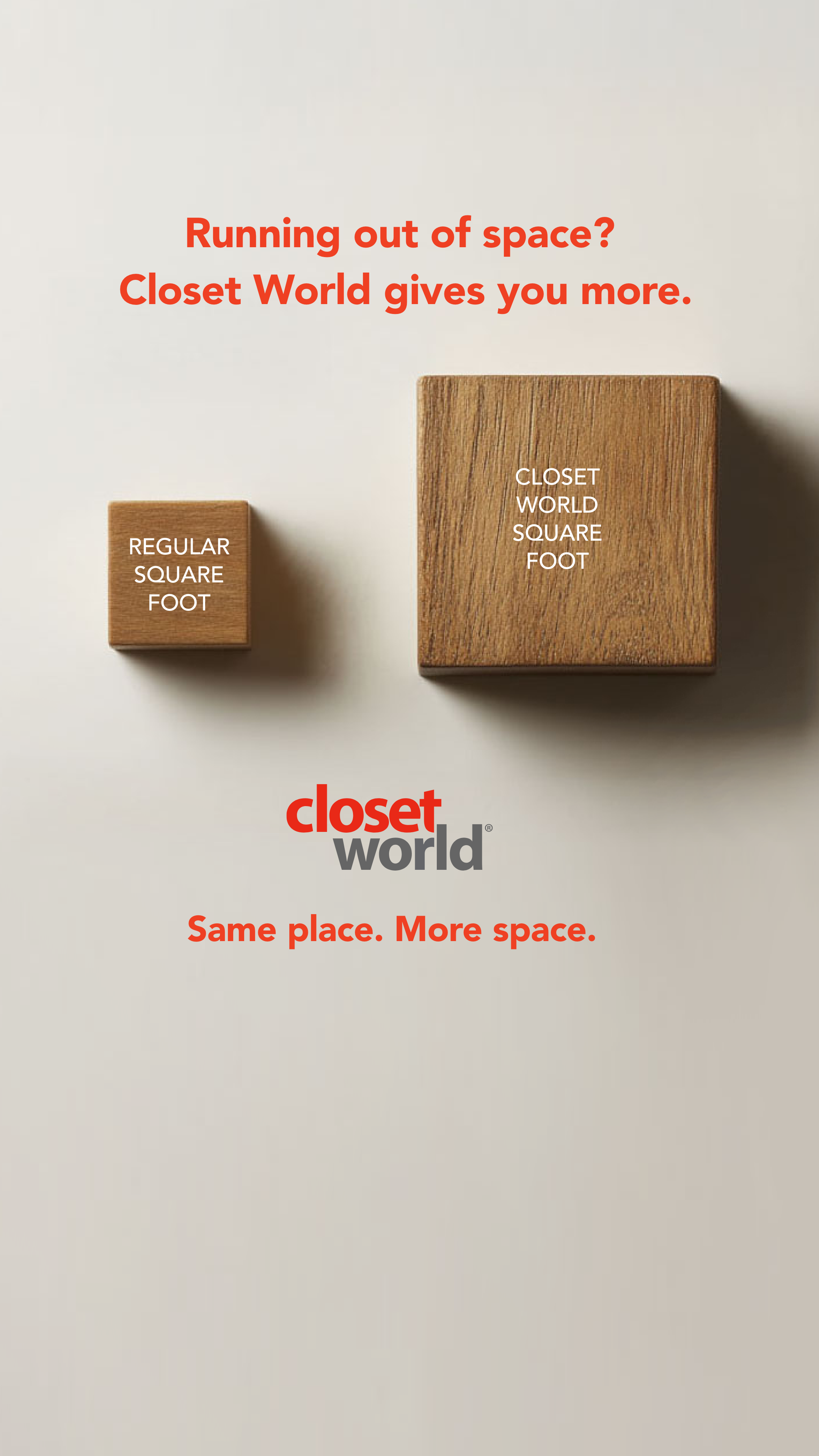 Closet World Facebook ad from Jan 23, 2026