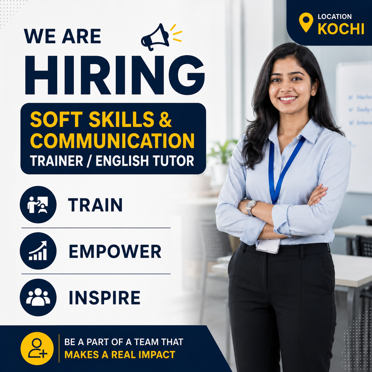 JOBS Facebook ad: Soft Skills & Communication Trainer Required