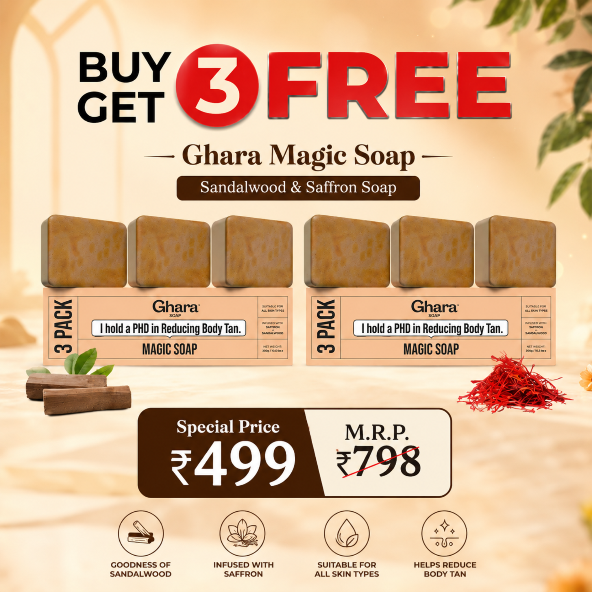 Lux Cosmetic Facebook ad: Limited Time Offer: Buy 3 Get 3 FREE