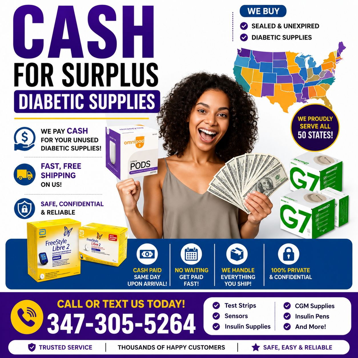 Jays Test Strip Center Facebook ad: CALL OR TEXT: 347-305-5264