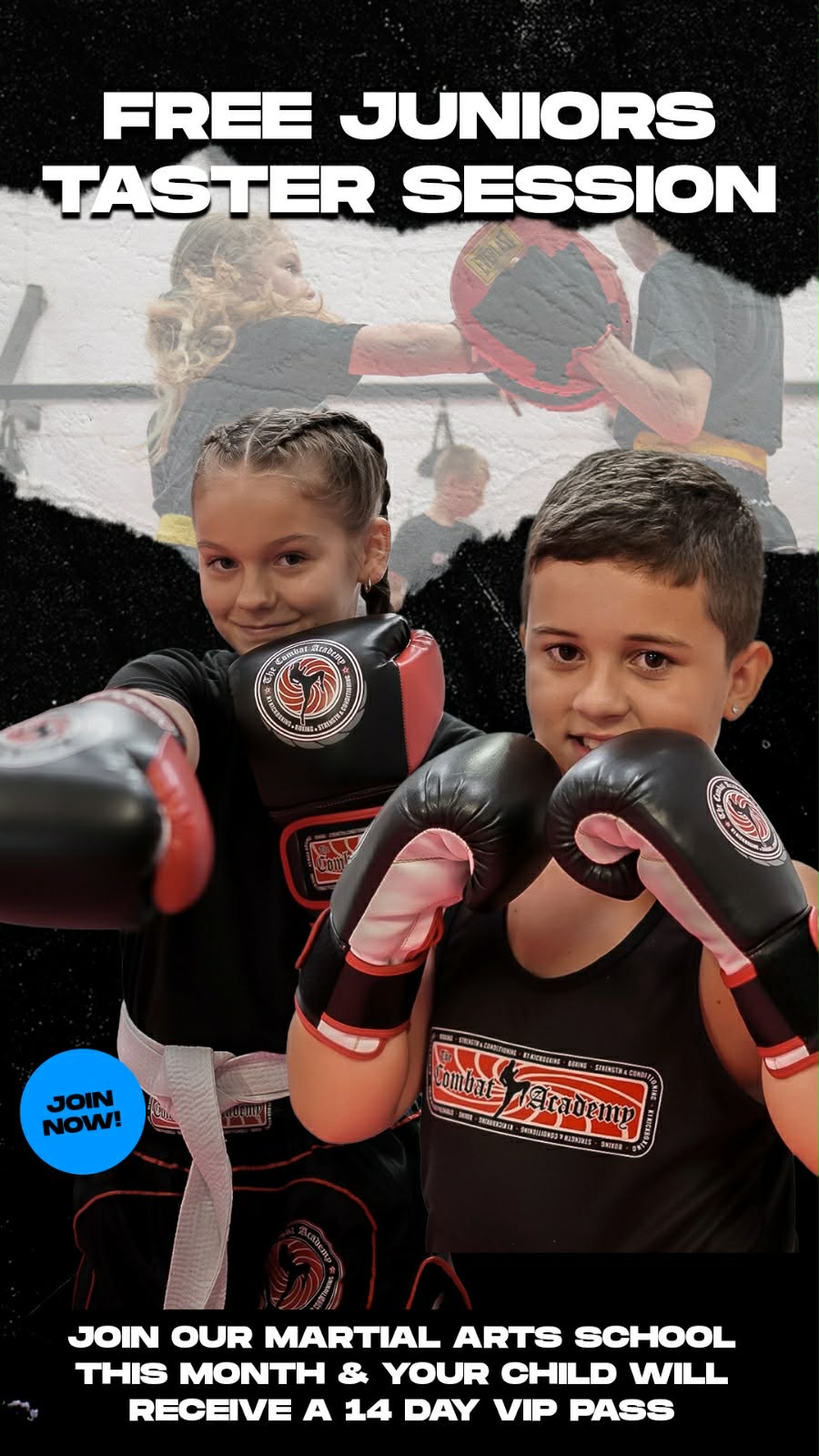 The Combat Academy Children’s Martial Arts Facebook ad from Mar 2, 2026