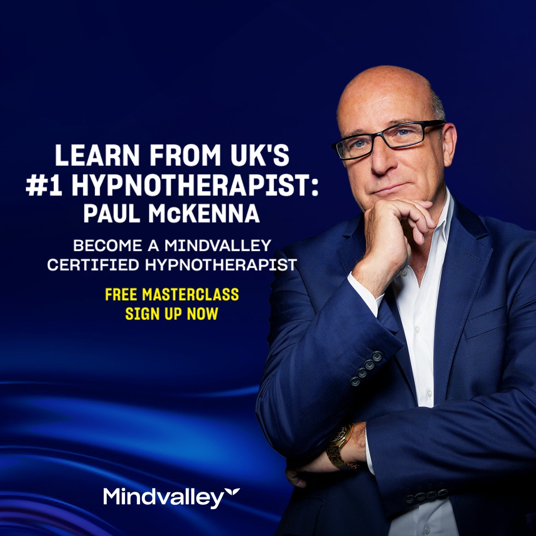 Mindvalley Facebook ad: FREE Hypnotherapy Masterclass