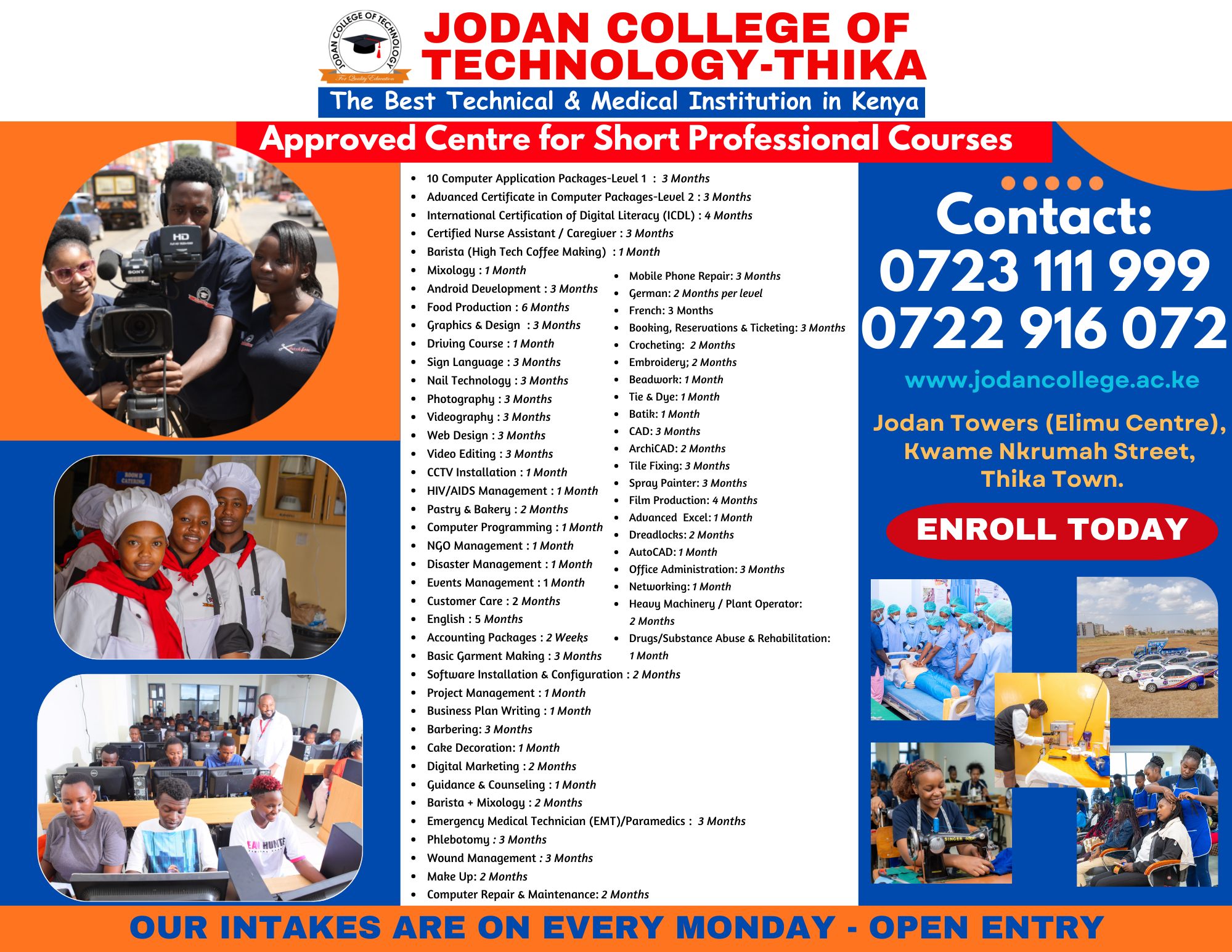 Jodan College of Technology-Thika Main Campus - Jodan Towers Facebook ad: Are you a KCSE graduate, college/university student, or…