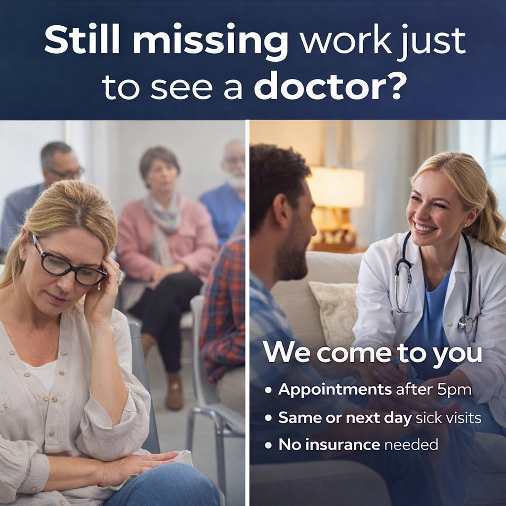 On The Mend Mobile IV Therapy & Wellness Facebook ad: Stop wasting hours in waiting rooms.
