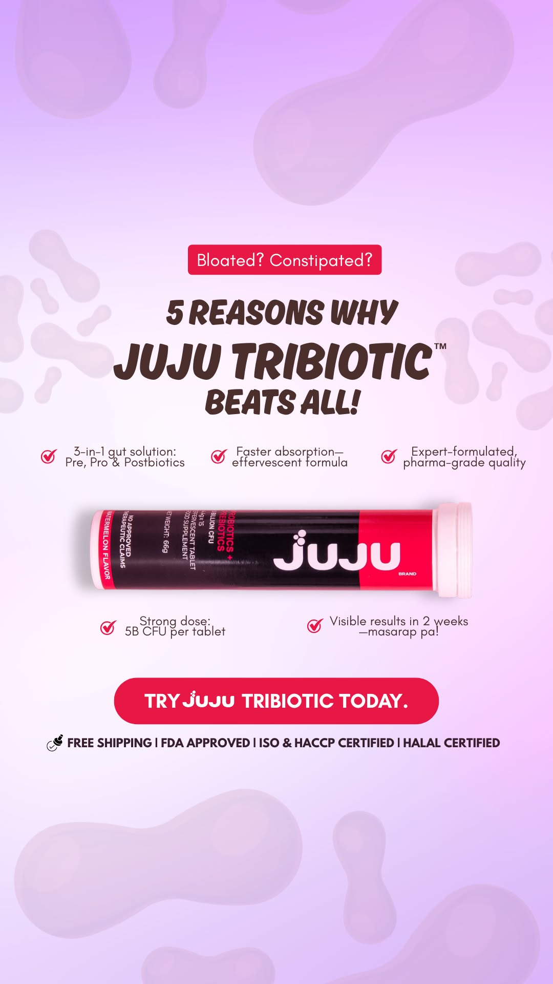 JUJU Tribiotics Facebook ad