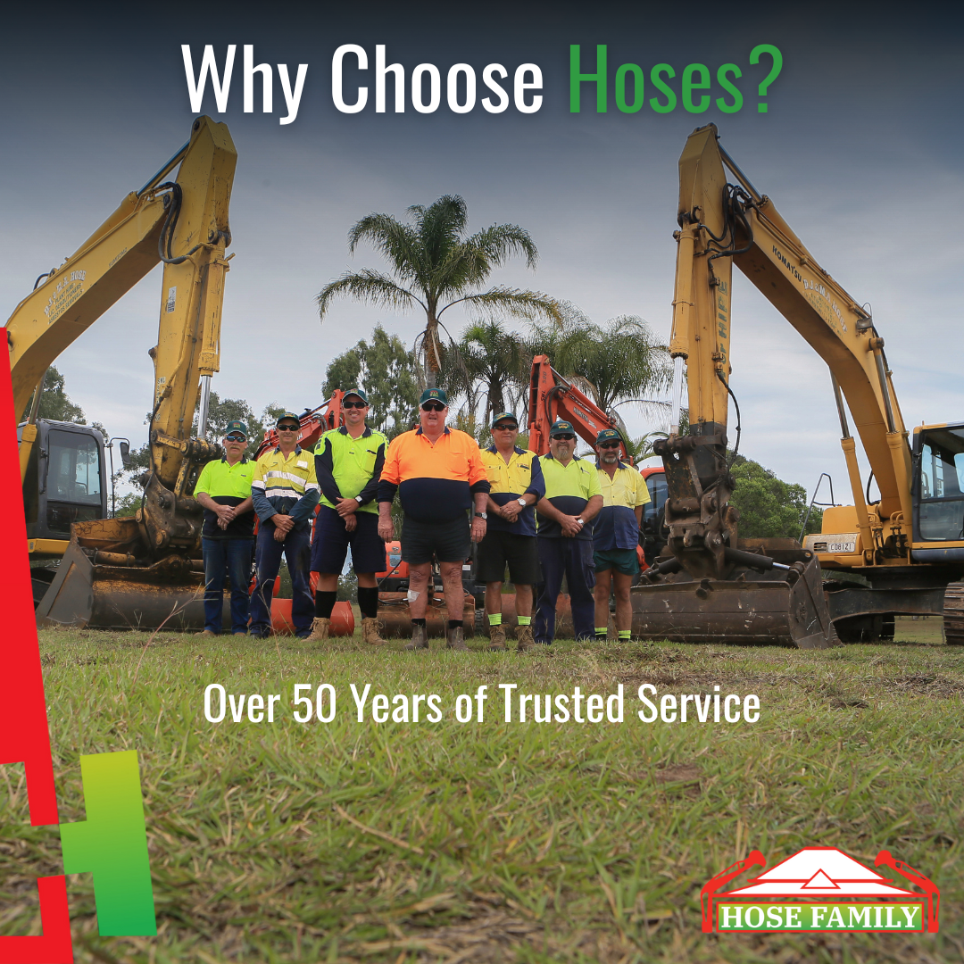 Hose Landscaping, Earthmoving and Asbestos Facebook ad: Transforming Queensland homes for over 50 years.