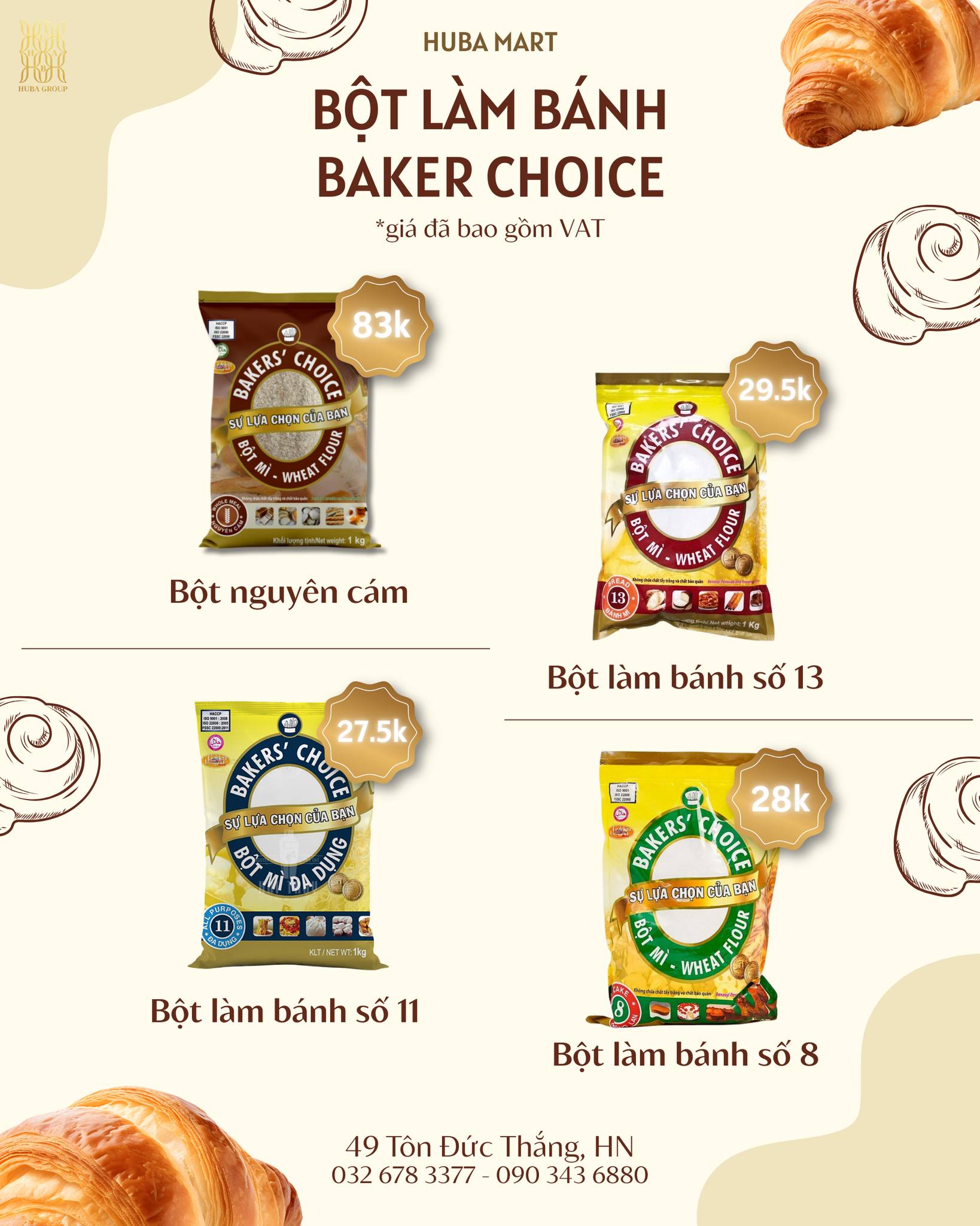 Siêu Thị HUBA - Nguyên Liệu & Phụ Gia Làm Bánh, Giá sỉ Facebook ad: 𝐓𝐫𝐨̣𝐧 𝐛𝐨̣̂ 𝐜𝐨̂𝐧𝐠 𝐭𝐡𝐮̛́𝐜 𝐛𝐚́𝐧𝐡…