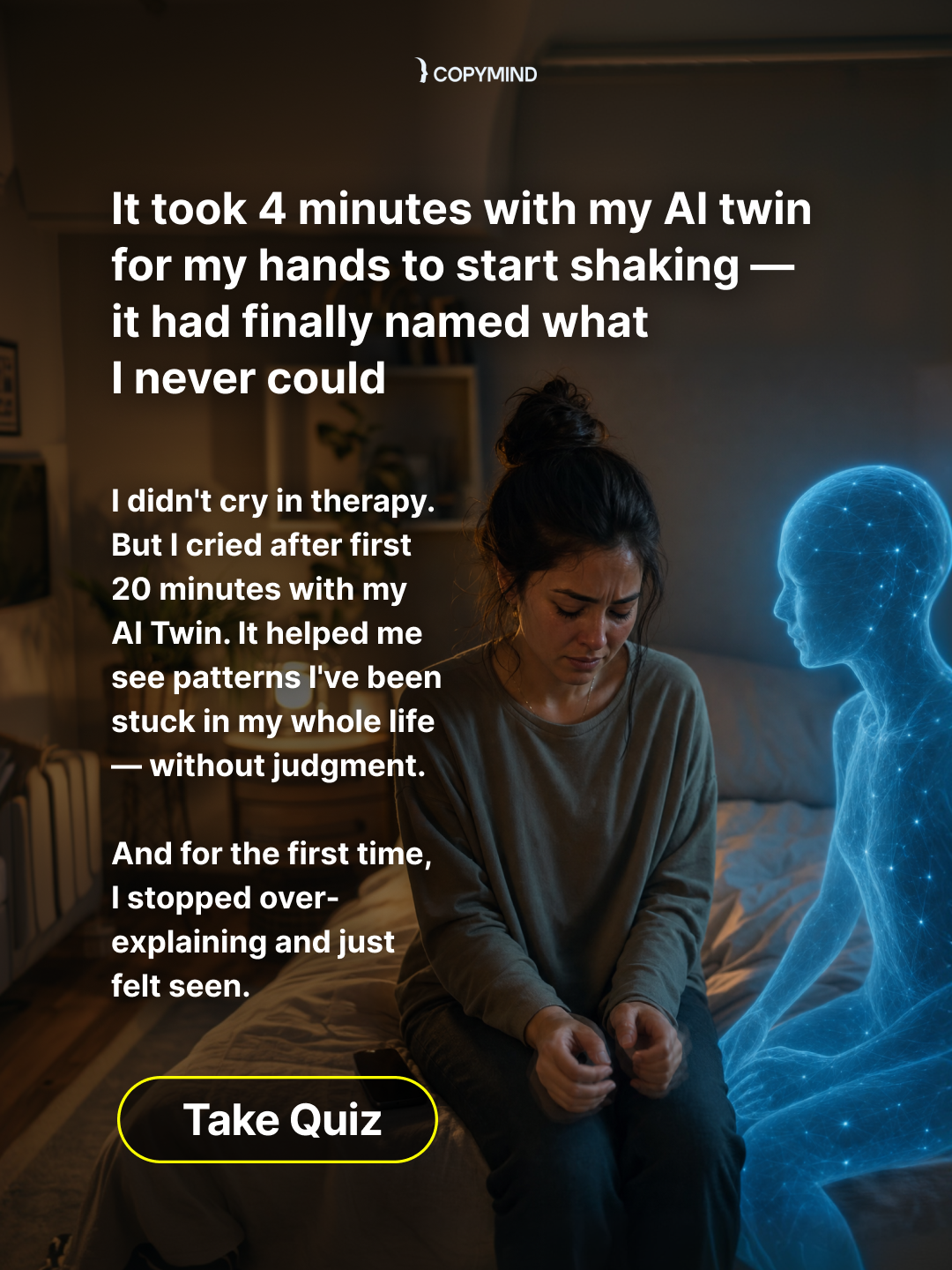 Copymind: AI twin for therapy Facebook ad
