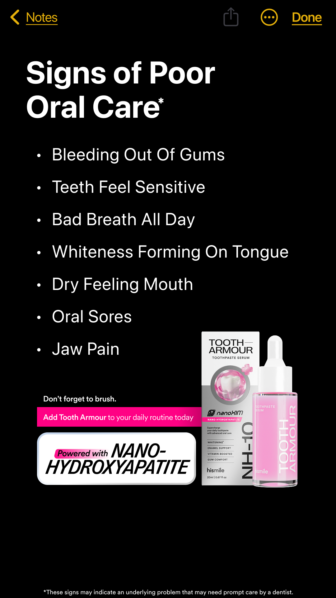 Hismile Facebook ad