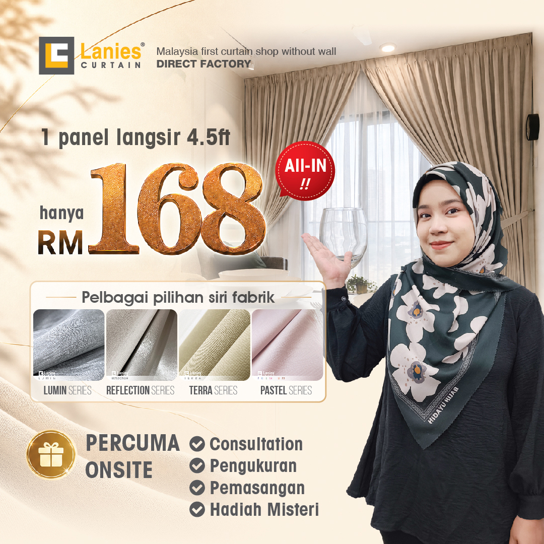 Lanies Curtain Malaysia Facebook ad: Nak Langsir RM168