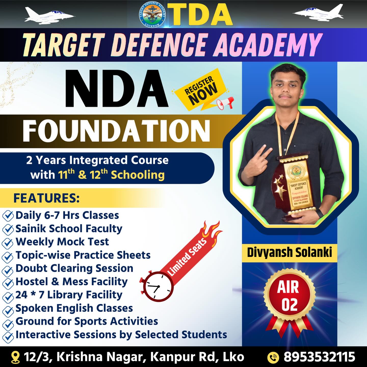 Target Defence Academy Facebook ad: NDA Foundation 2 Years Integrated Course starts from…