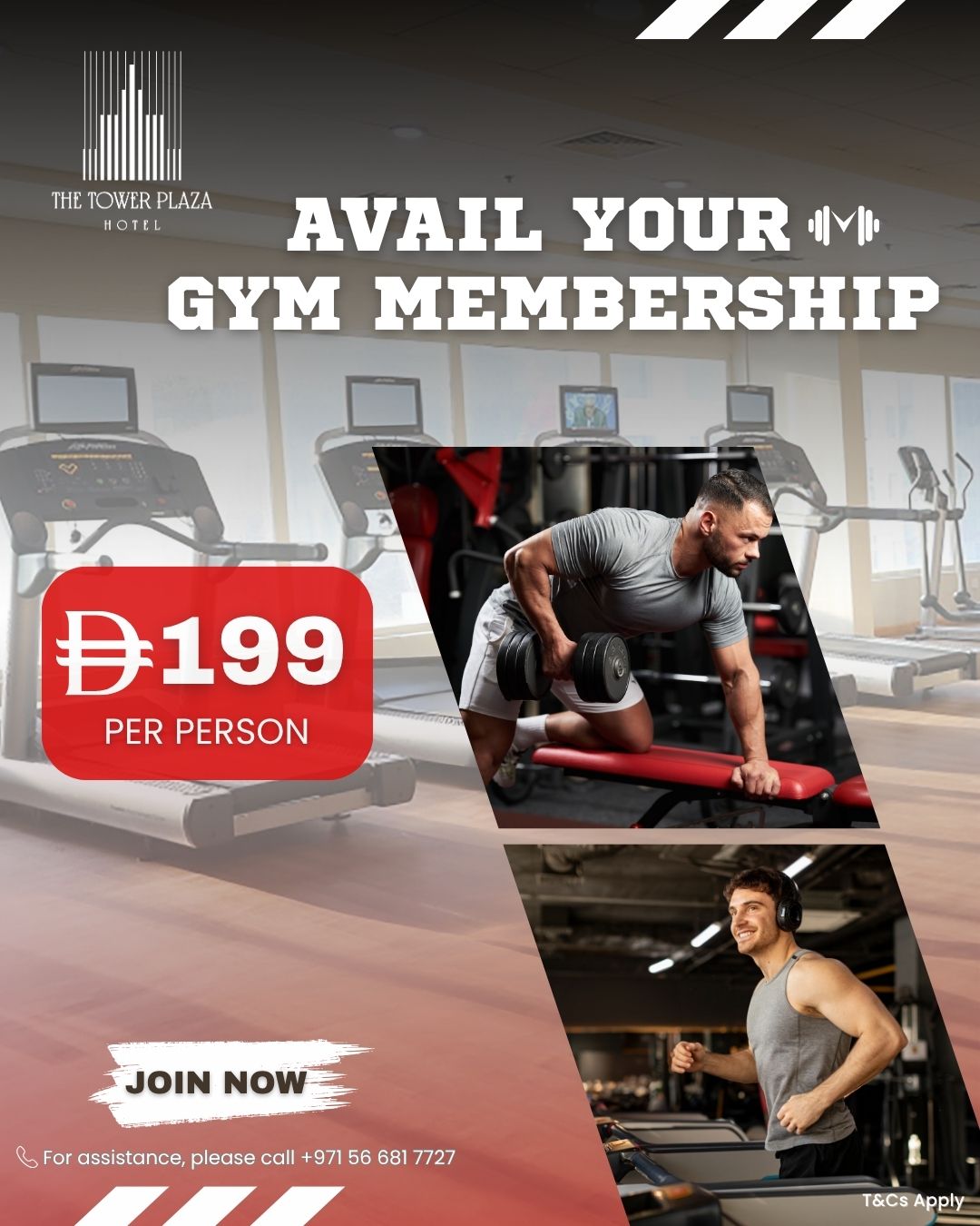 The Tower Plaza Hotel Dubai Facebook ad: Start your journey for AED 199