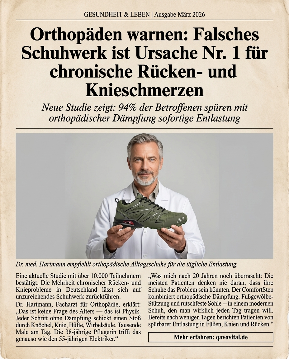 Qavovital Facebook ad: Deine Schuhe zerstören deine Gelenke