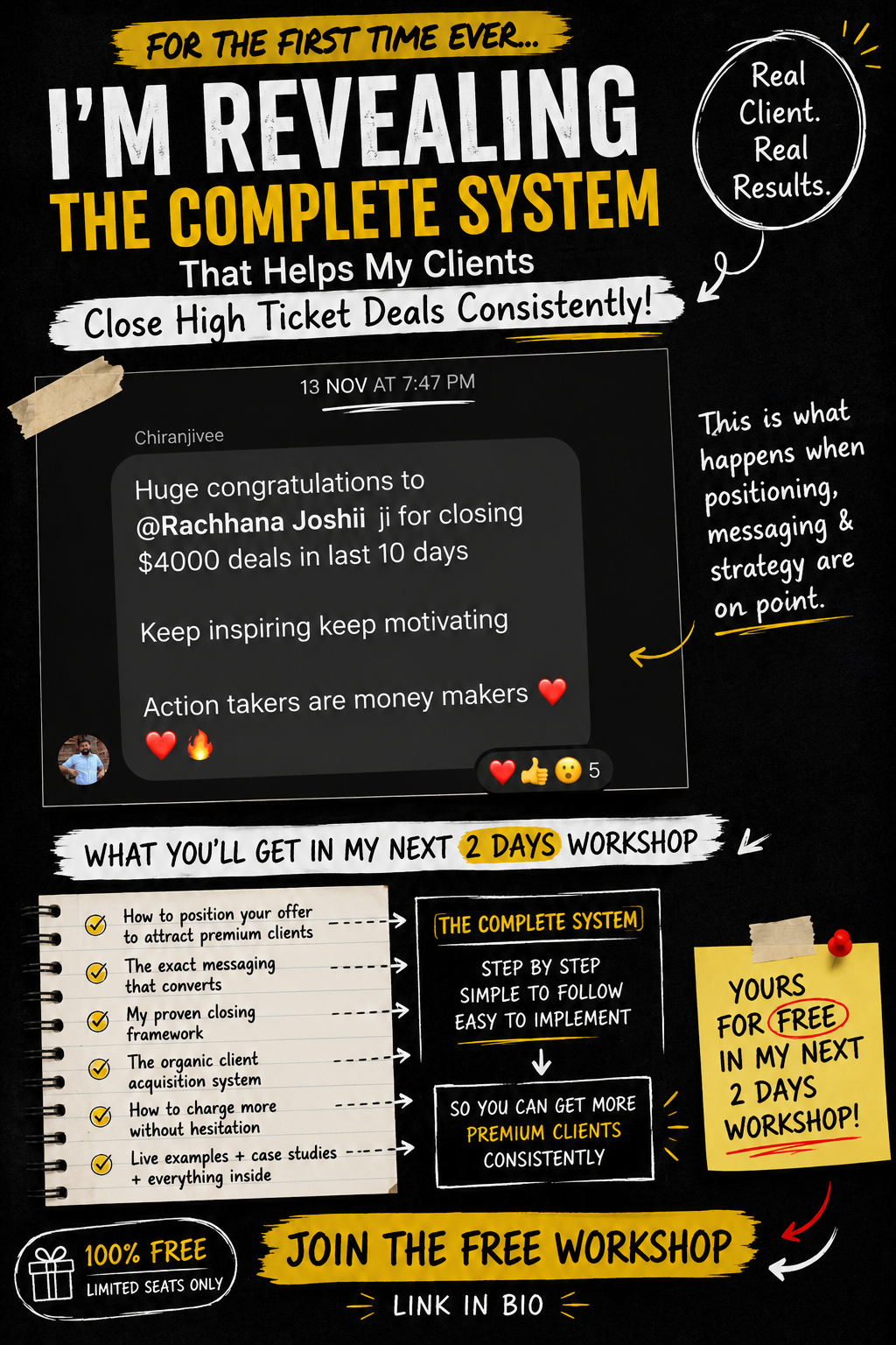 Business Coach Chiranjivee Facebook ad: Get the complete clietn attraction system