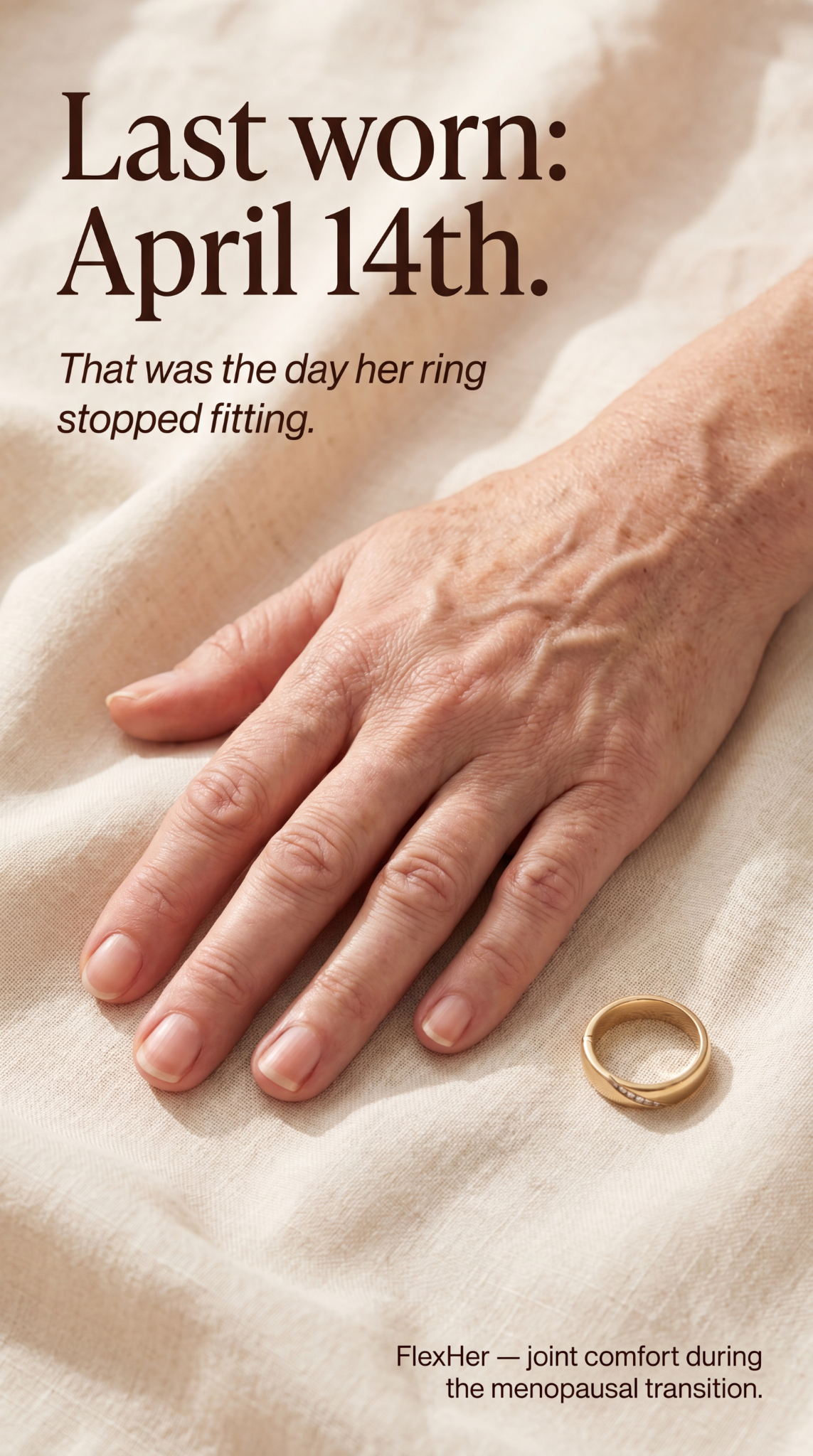 FlexHer Facebook ad: The quiet inventory of menopause.