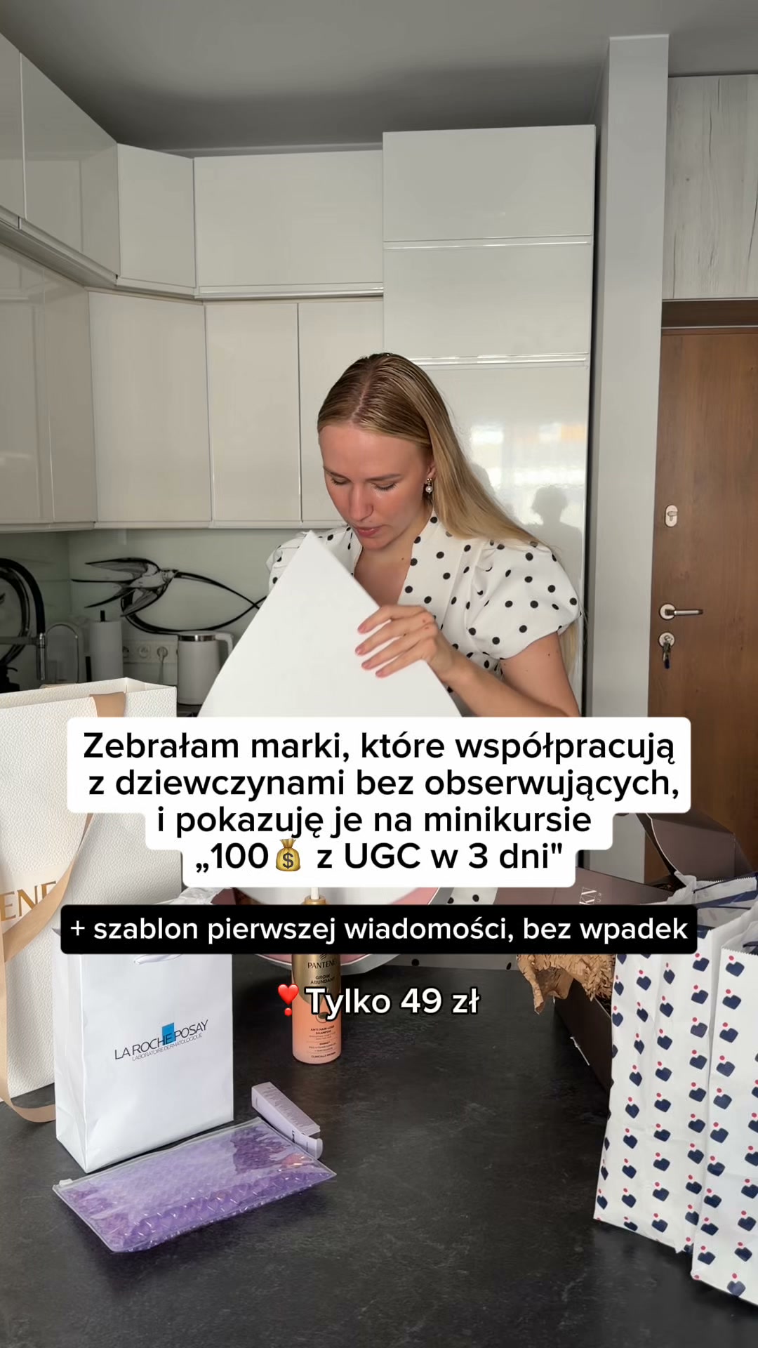 Weronika Uszko Facebook ad: 3-dniowy mini-kurs online o UGC