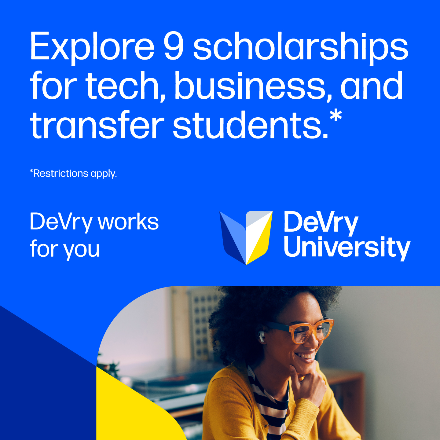 DeVry University Facebook ad: Affordable education​