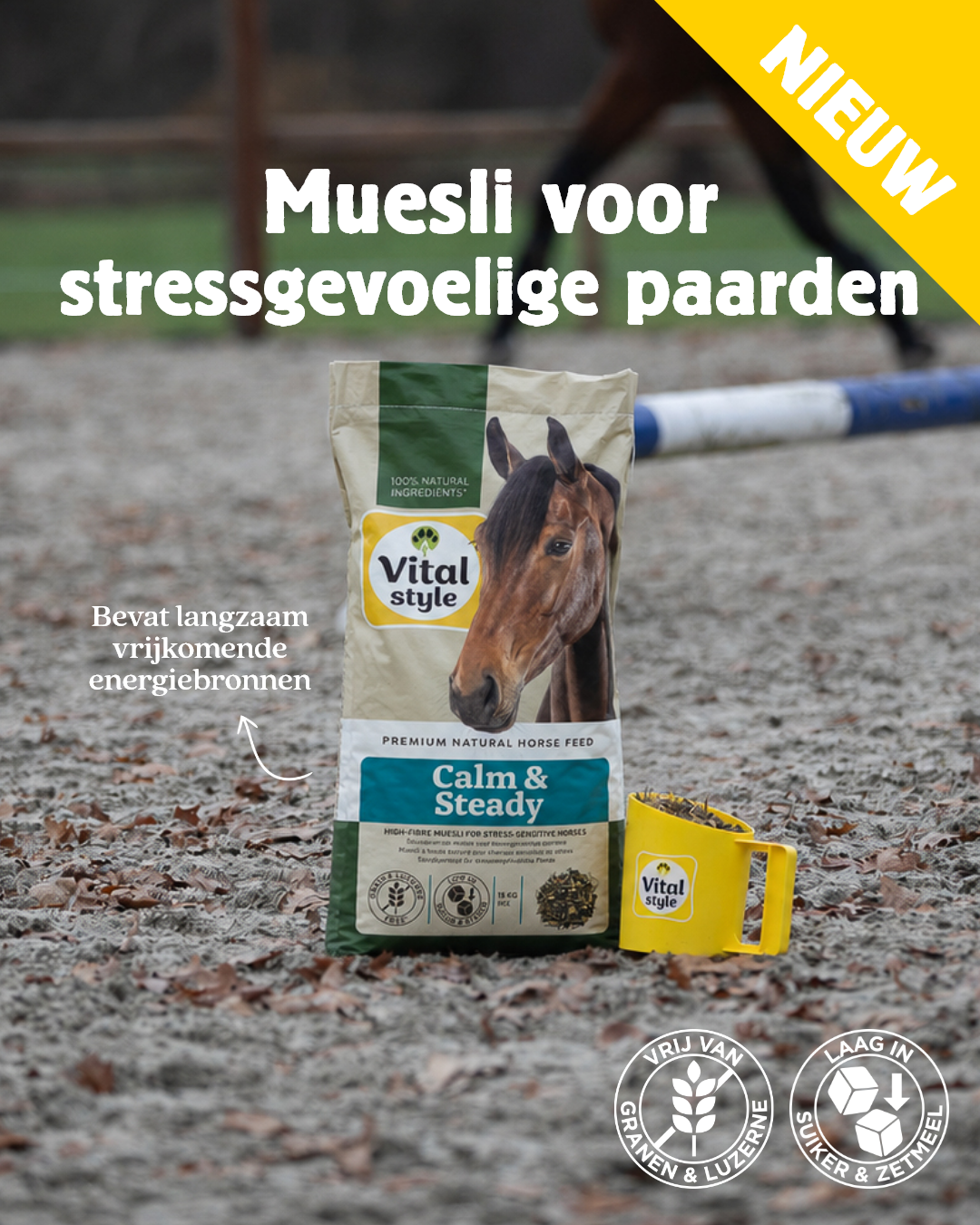 Vitalstyle.nl Facebook ad: Calm & Steady muesli bij stress