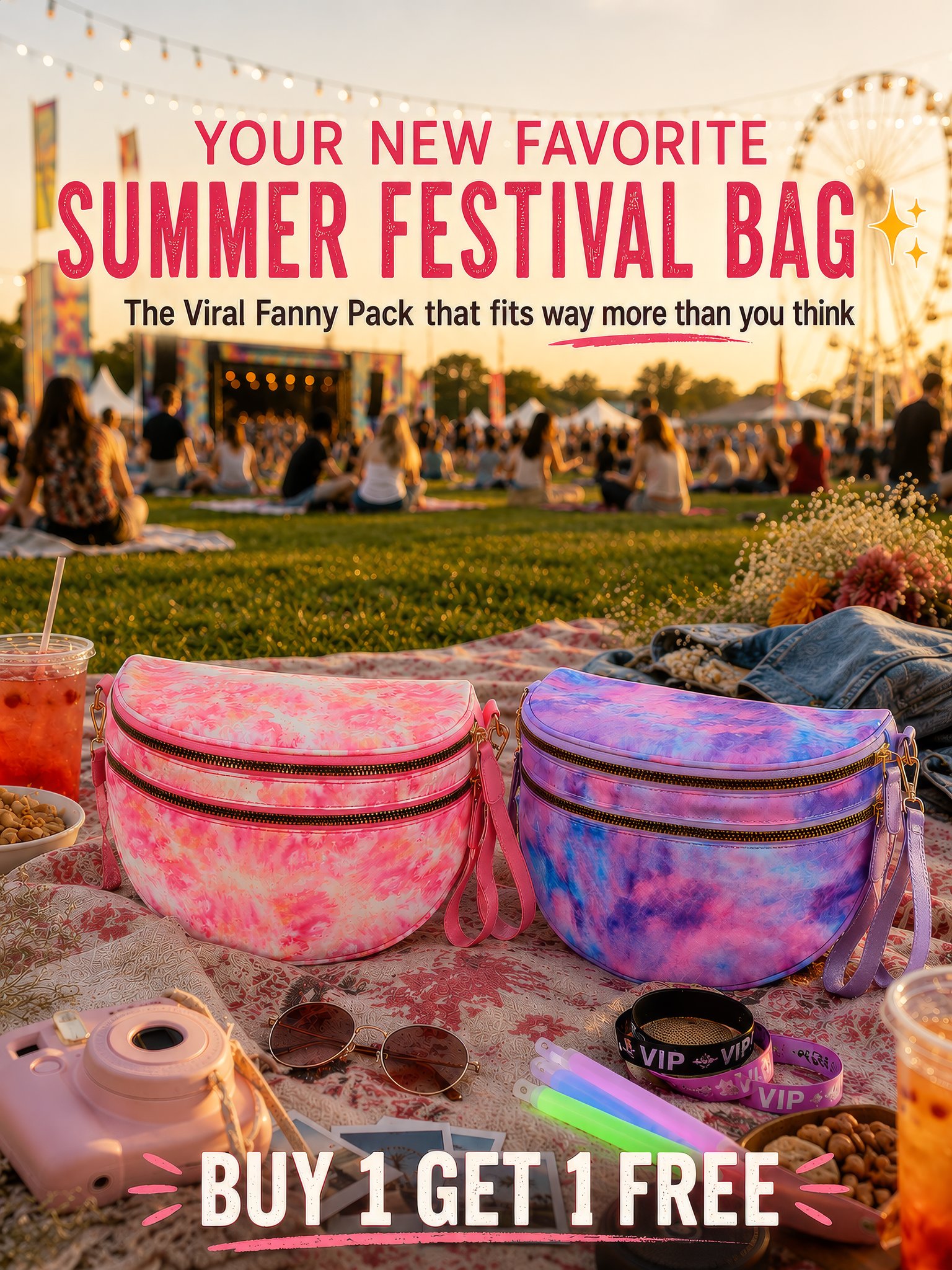 Emmafy Shop Facebook ad: One Bum Bag, Every Summer Outing