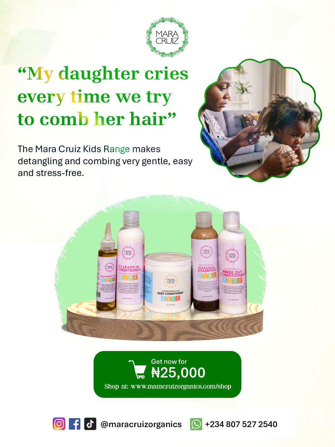 Mara Cruiz Organics Facebook ad