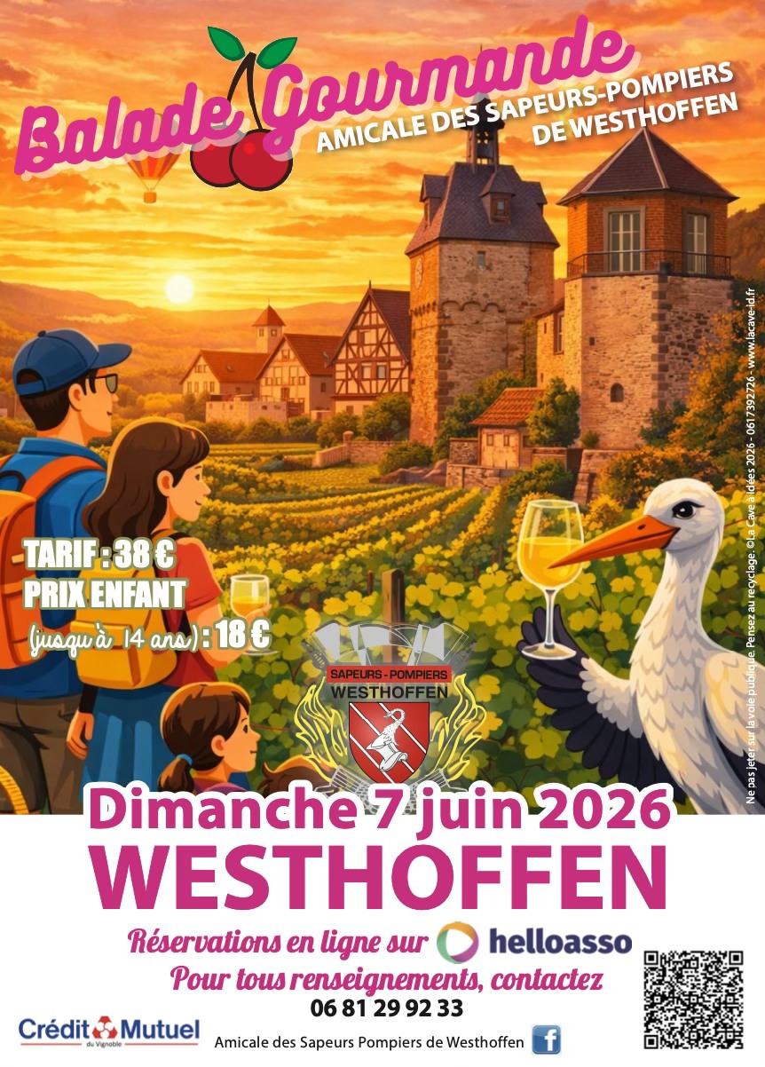 Amicale des Sapeurs Pompiers de Westhoffen Facebook ad: Balade Gourmande Westhoffen