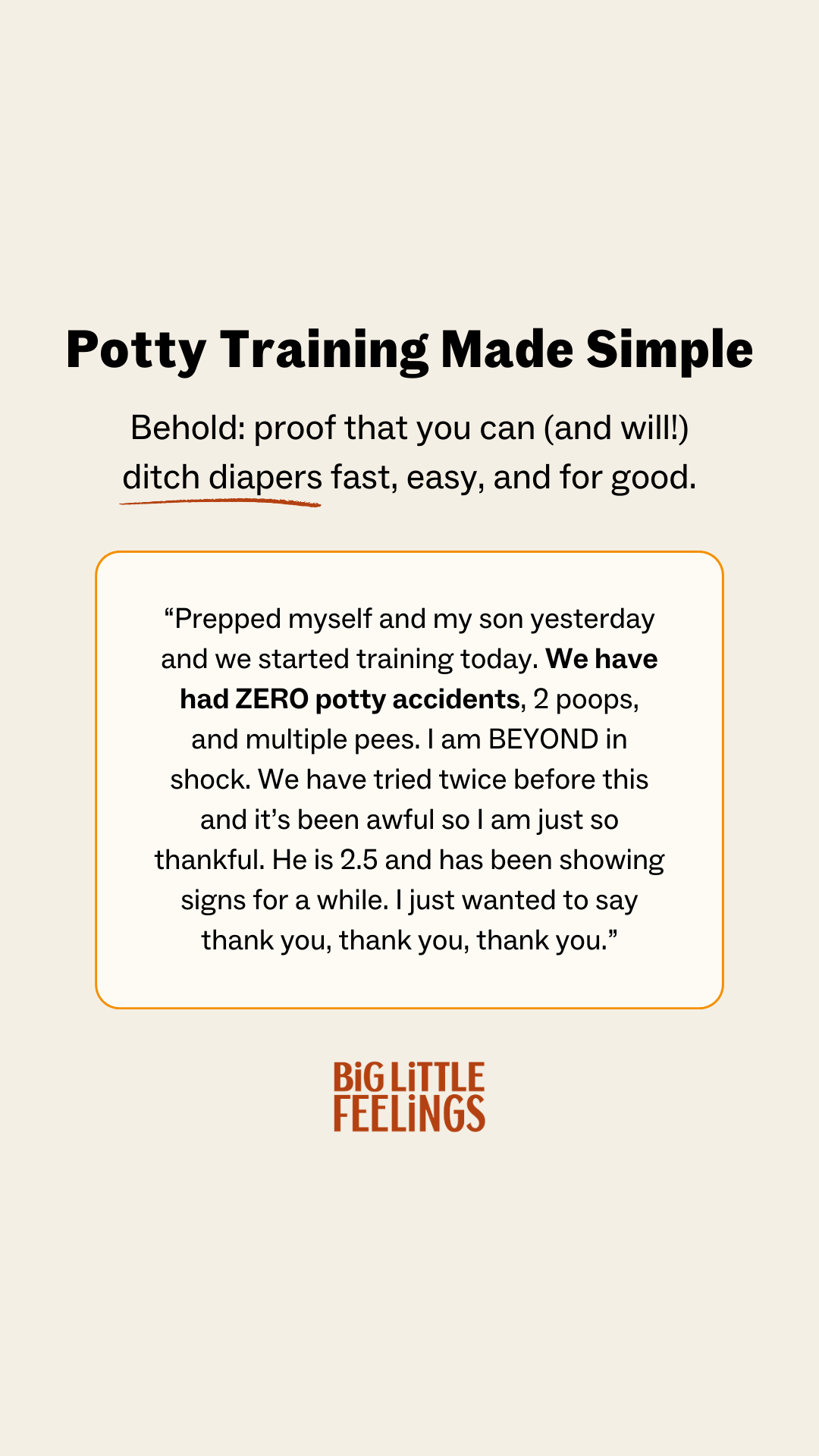 Big Little Feelings Facebook ad: Potty Training Made Simple