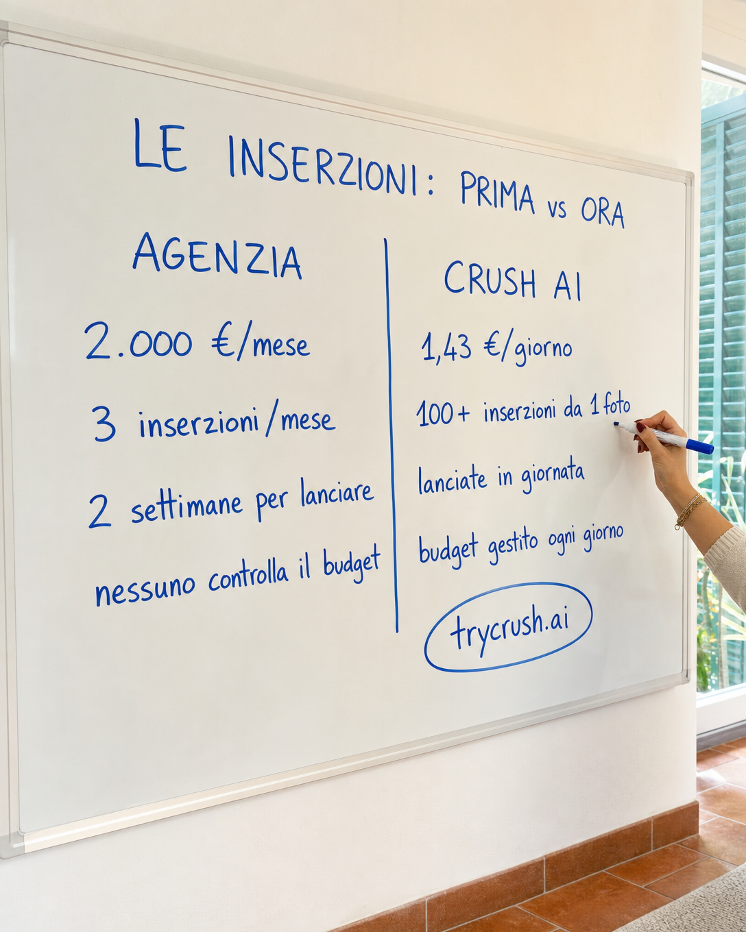 trycrush.ai Facebook ad: Agenzia vs Crush AI