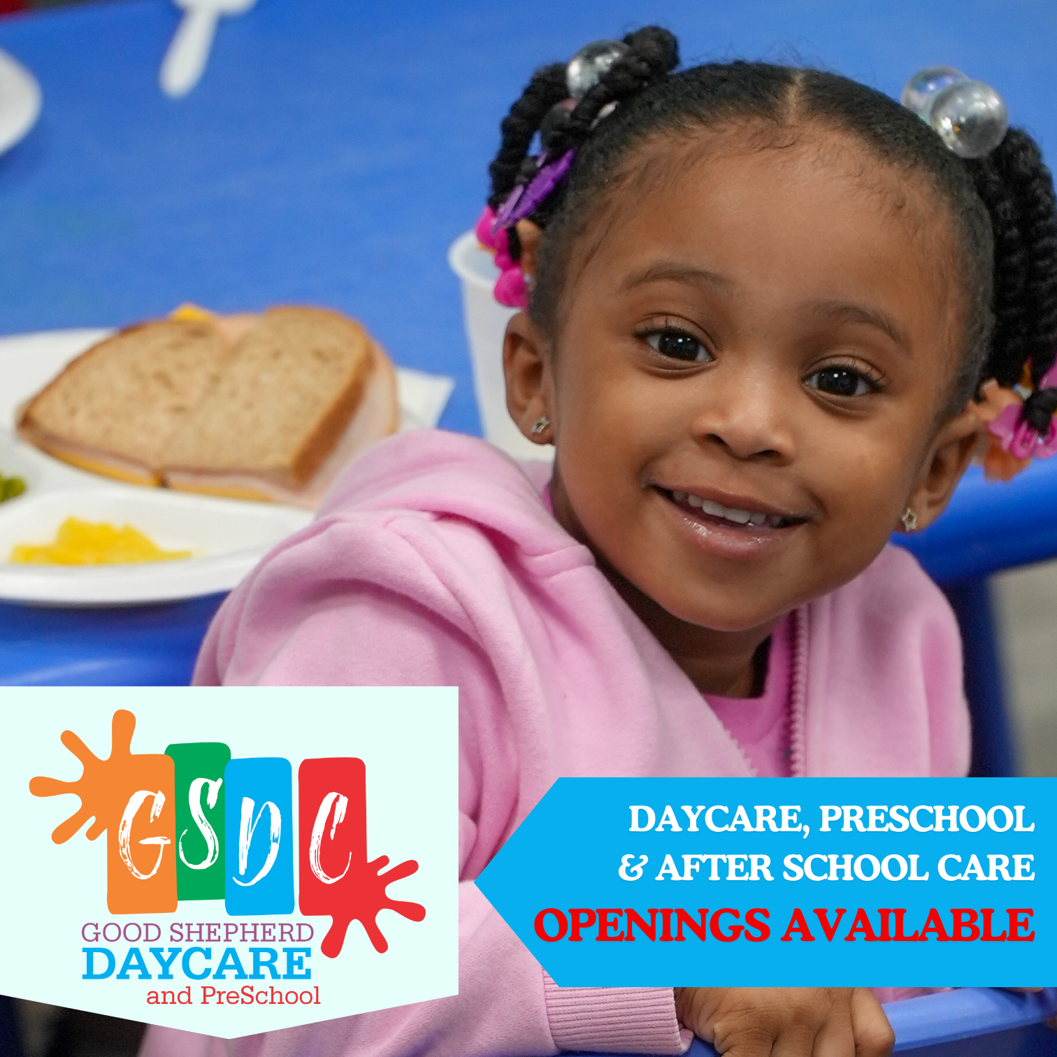 Good Shepherd Day Care Facebook ad: Schedule a tour today!