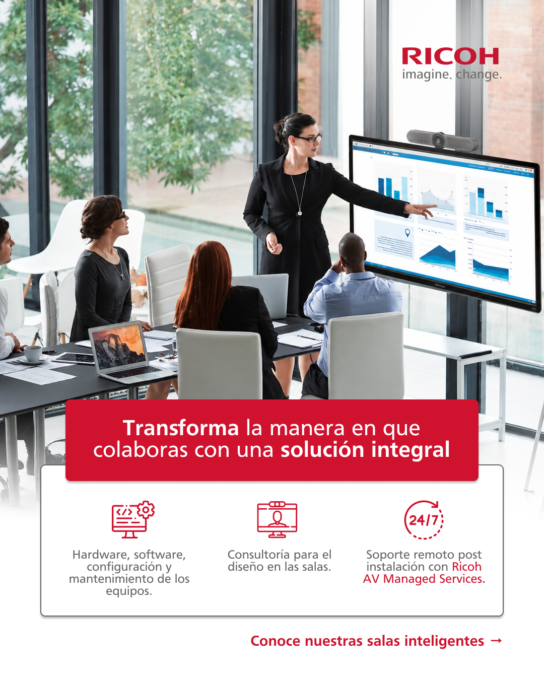 Ricoh Latin America, Inc Facebook ad: Equipa tus salas de juntas Desde auditorios hasta…