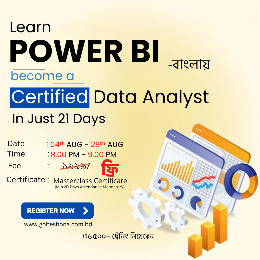 Gobeshona Learning Academy Facebook ad: Master Power BI in 21 Days
