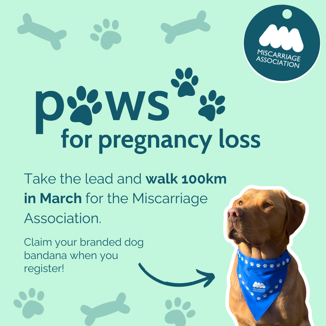Miscarriage Association Facebook ad: Paws for Pregnancy Loss
