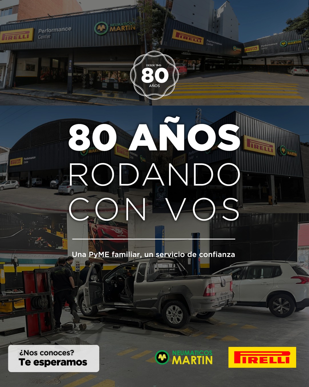 Neumaticos Martin Facebook ad: ¡80 AÑOS RODANDO CON VOS!