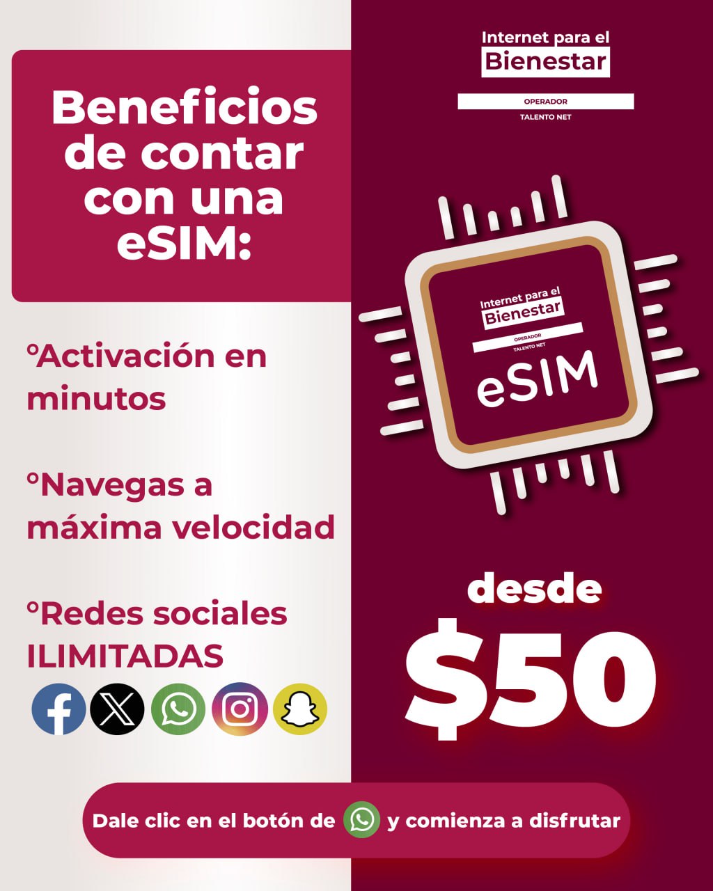 Internet para el Bienestar by Talento Net Facebook ad