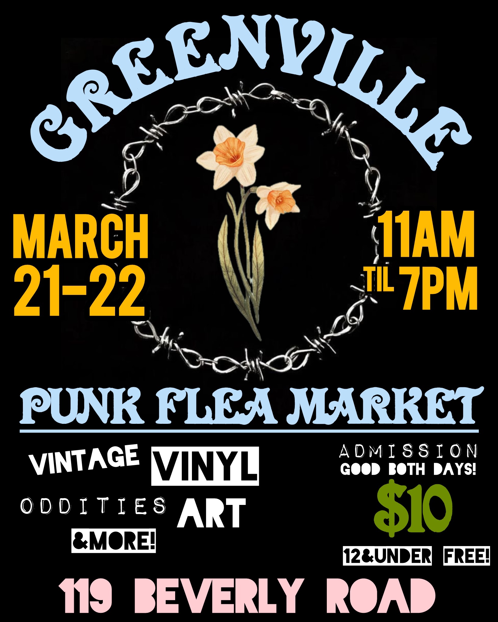 SE Punk Flea Market Facebook ad: GREENVILLE PUNK FLEA MARKET