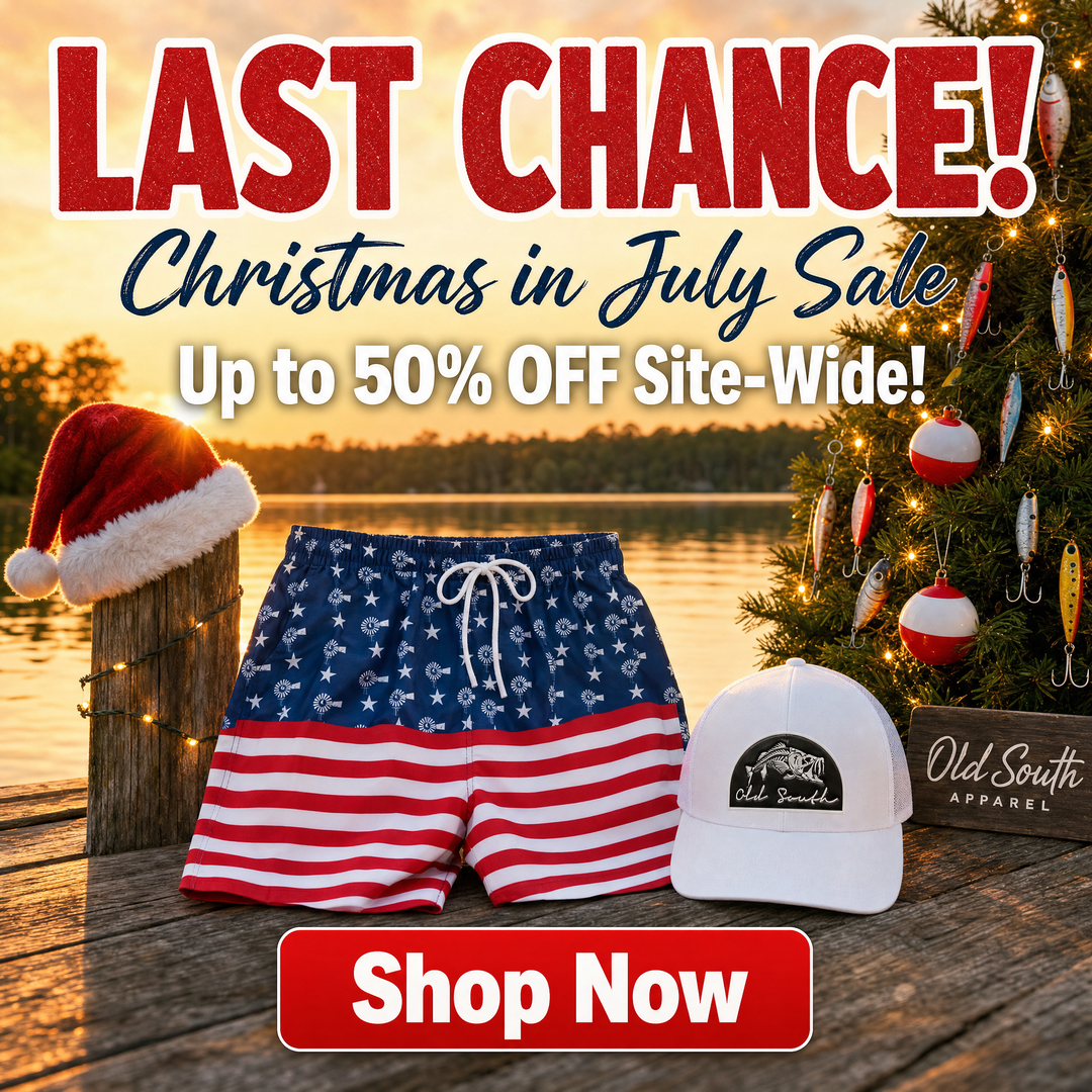 Old South Apparel Facebook ad: UP TO 50% OFF. Christmas in July Sale!