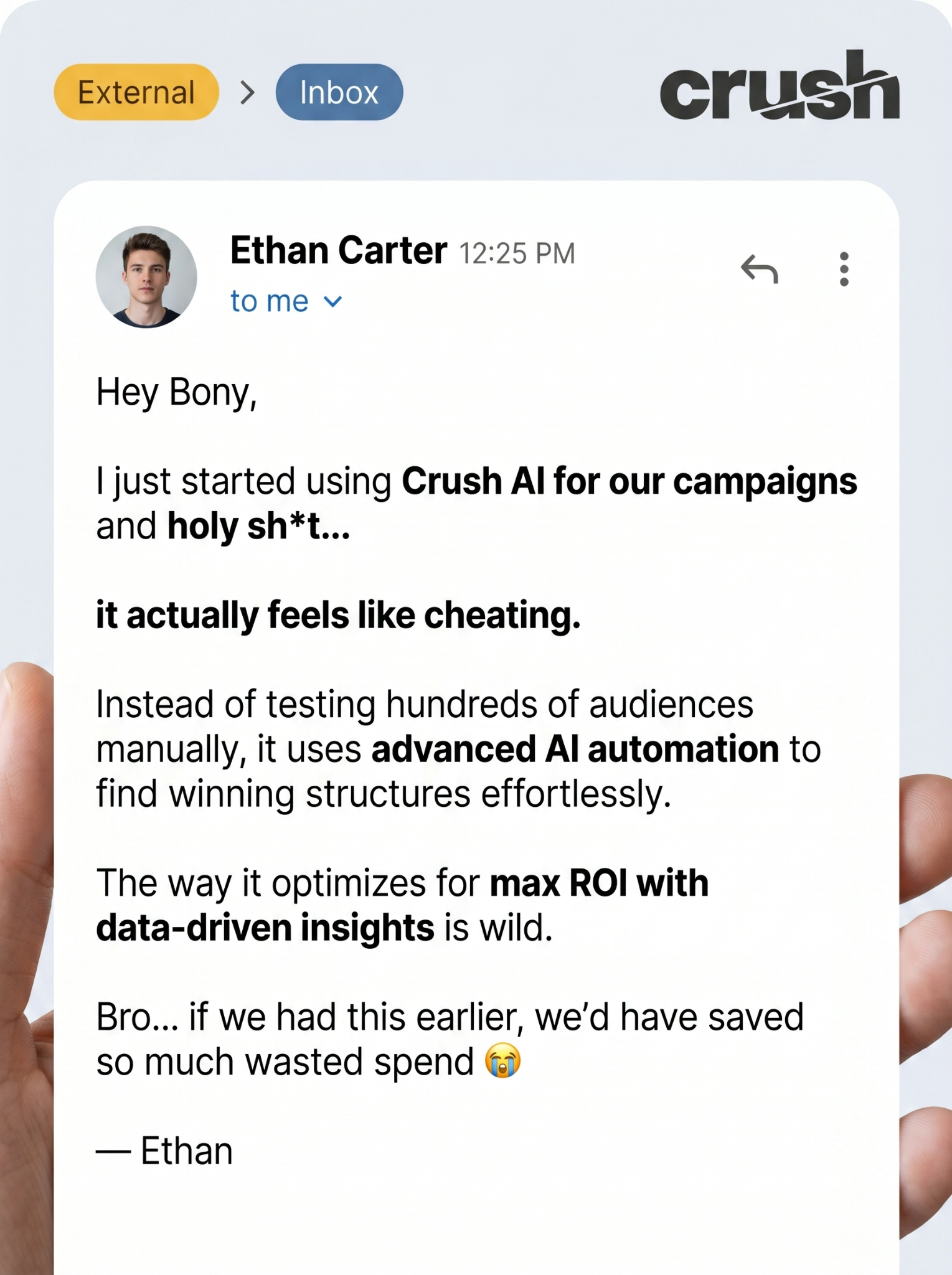 trycrush.ai Facebook ad
