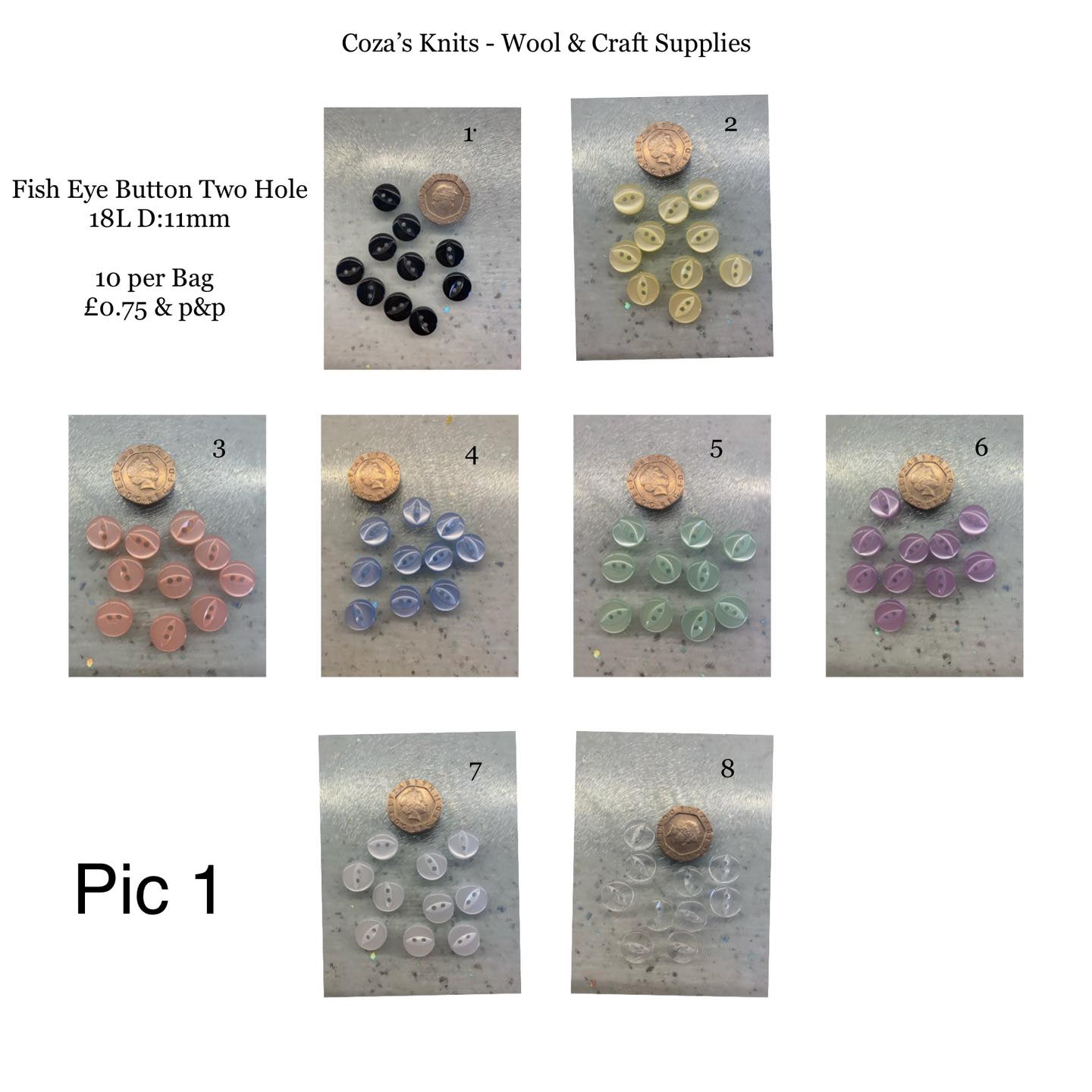 Coza's Knits - Buttons & Knitting patterns for sale Facebook ad