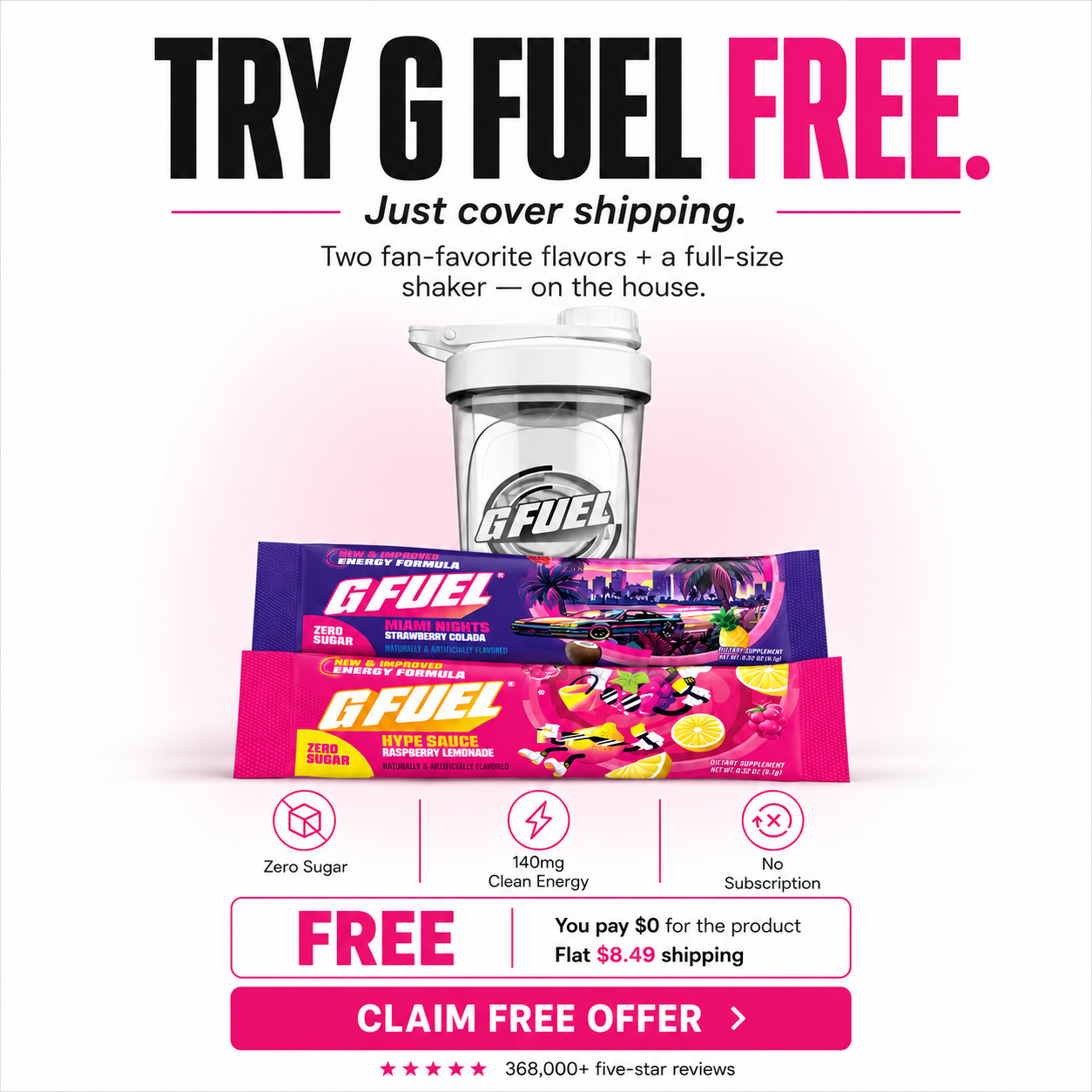 G FUEL Facebook ad