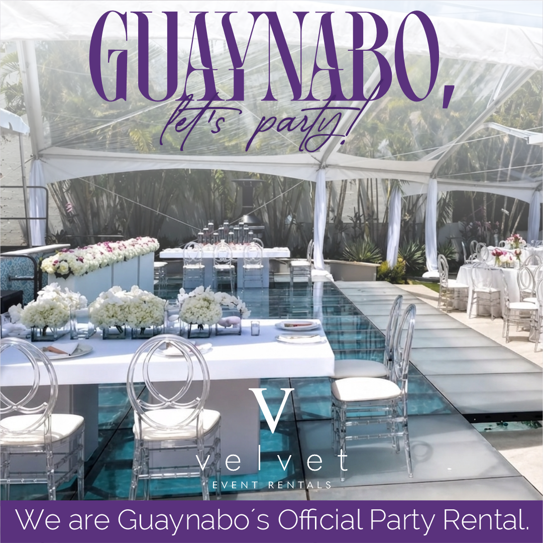 Velvet Event Rentals Facebook ad: We are Guaynabo's Official Party Rental!