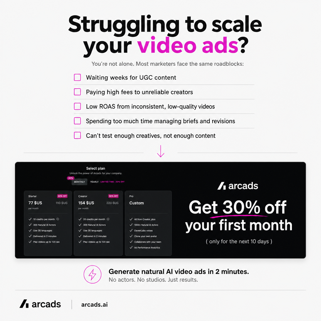 Arcads AI - Newsletter Facebook ad
