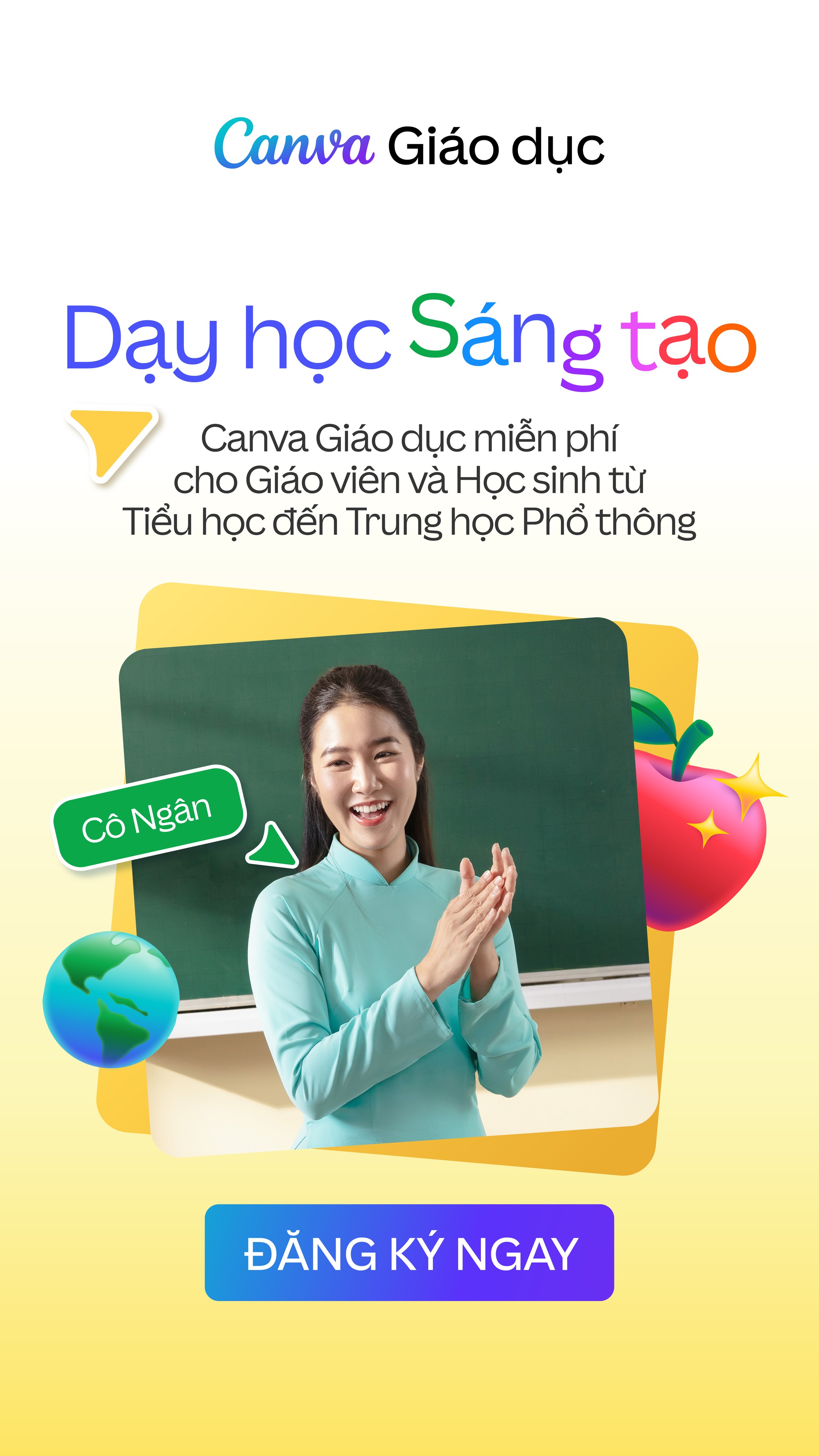 Canva Vietnam Facebook ad: Đăng ký Canva Giáo dục miễn phí