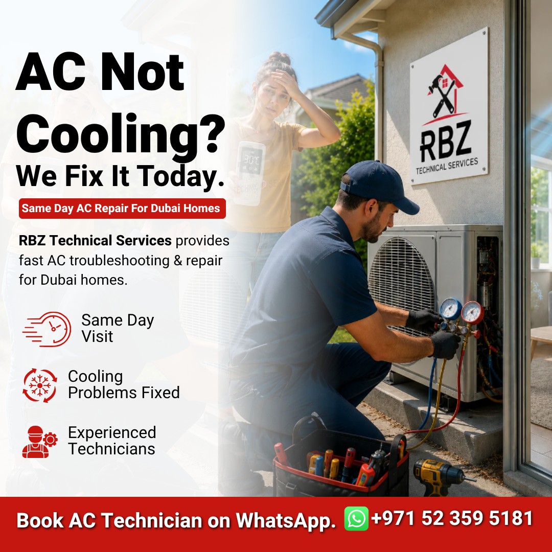 RBZ Technical Services LLC Facebook ad: Your AC stops.