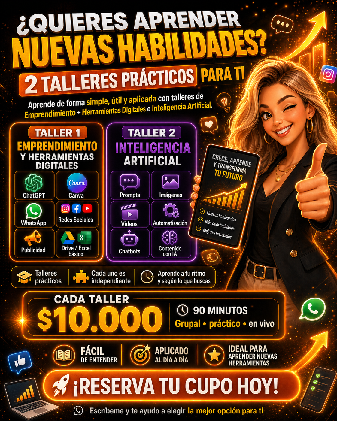 Cursos "Emprende Fácil" e "Inteligencia Artificial" Facebook ad