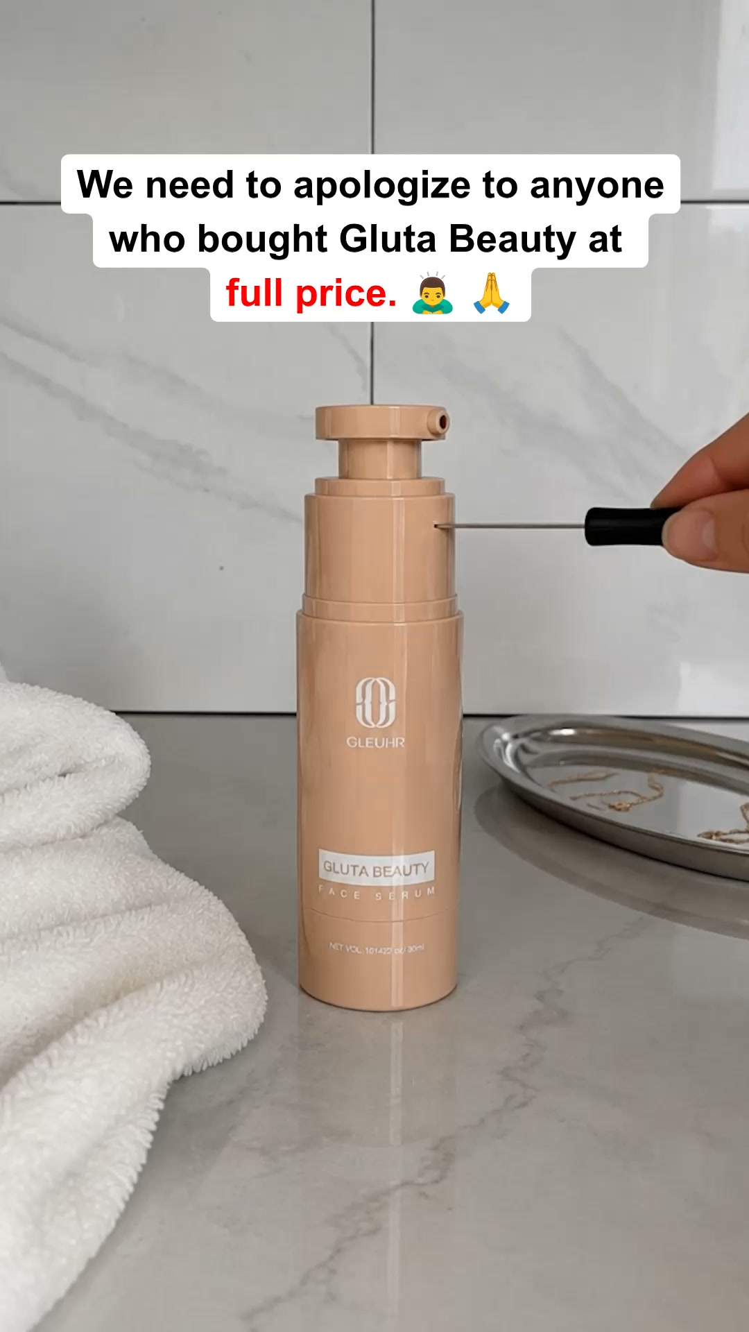 Gleuhr Skin Facebook ad: 8 actives, 3 layers deep